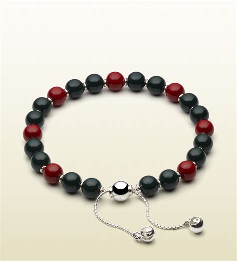 gucci green beaded bracelet|gucci bracelets for men gold.